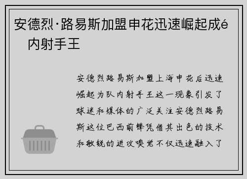 安德烈·路易斯加盟申花迅速崛起成队内射手王
